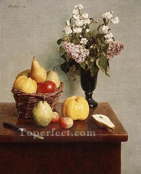 Still Life with Flowers and Fruit 1866 Henri Fantin Latour Oil Paintings